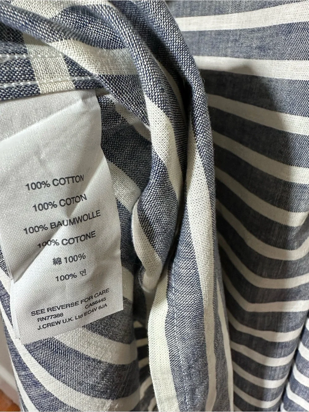 J. Crew Blue and White Striped Hooded Pullover